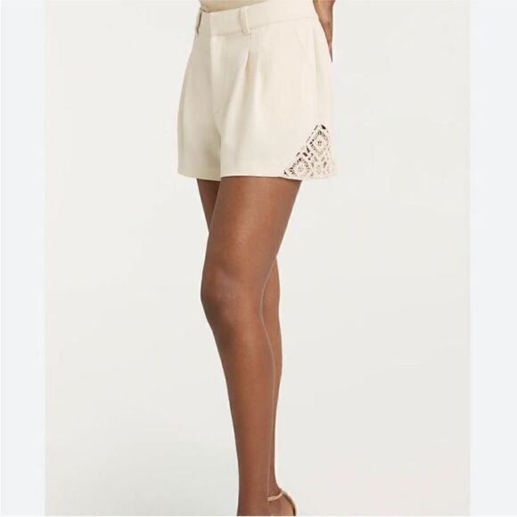 Cinq à Sept NWT Corinna Crochet Lace Shorts in Light Plaster Size 8 MSRP $345 - Picture 7 of 10